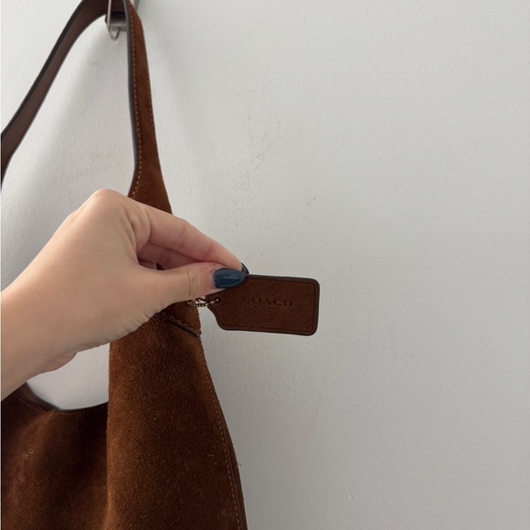 COACH Suede Brooklyn Shoulder Bag 39 in Warm Brown - Picture 6 of 13